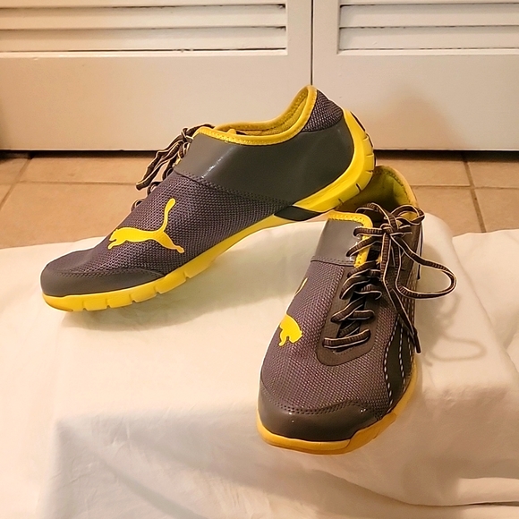 Puma Other - PUMA Future Cat Super Lt gray/yellow running sneakers.